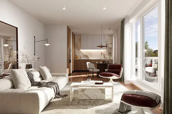 2.65 m high ceilings