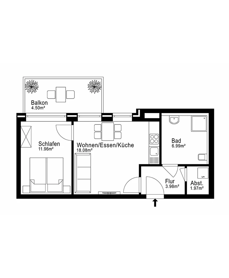 Floor plan, apartment 11