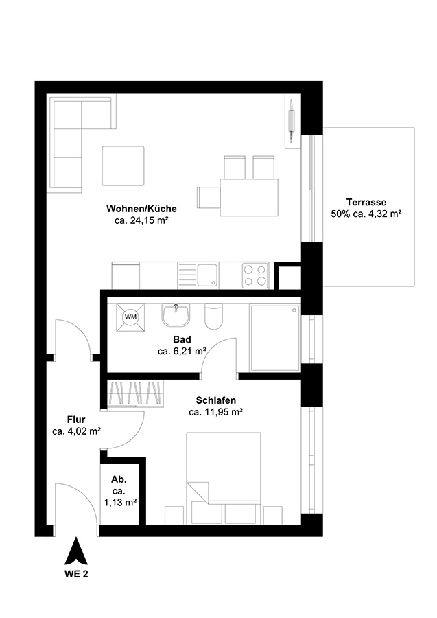 Grundriss Wohnung 1