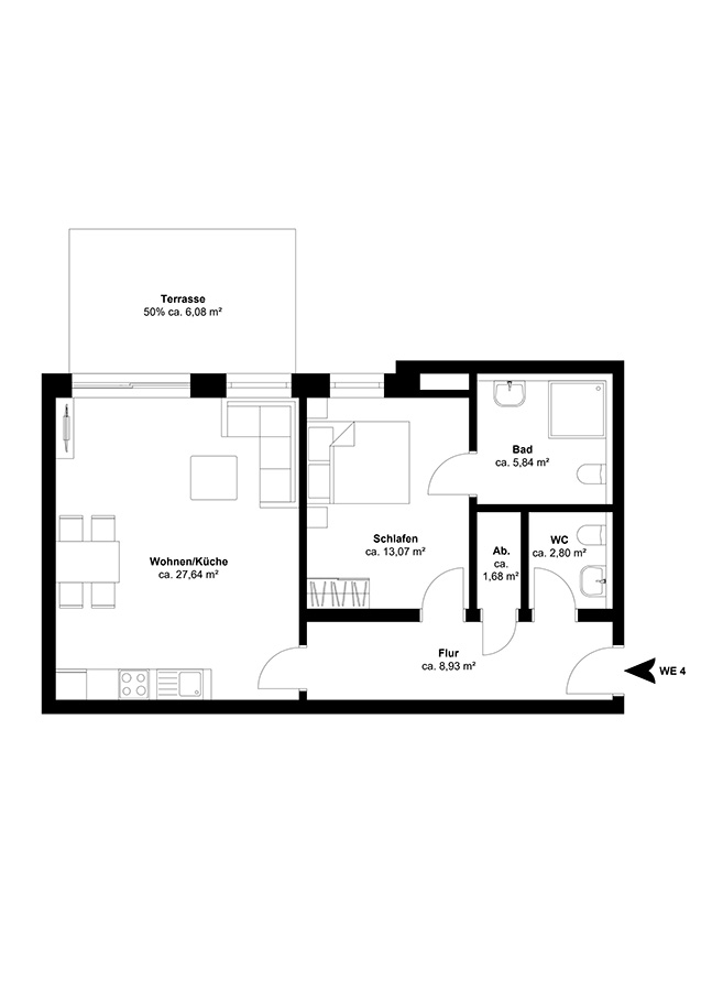 Grundriss Wohnung 1