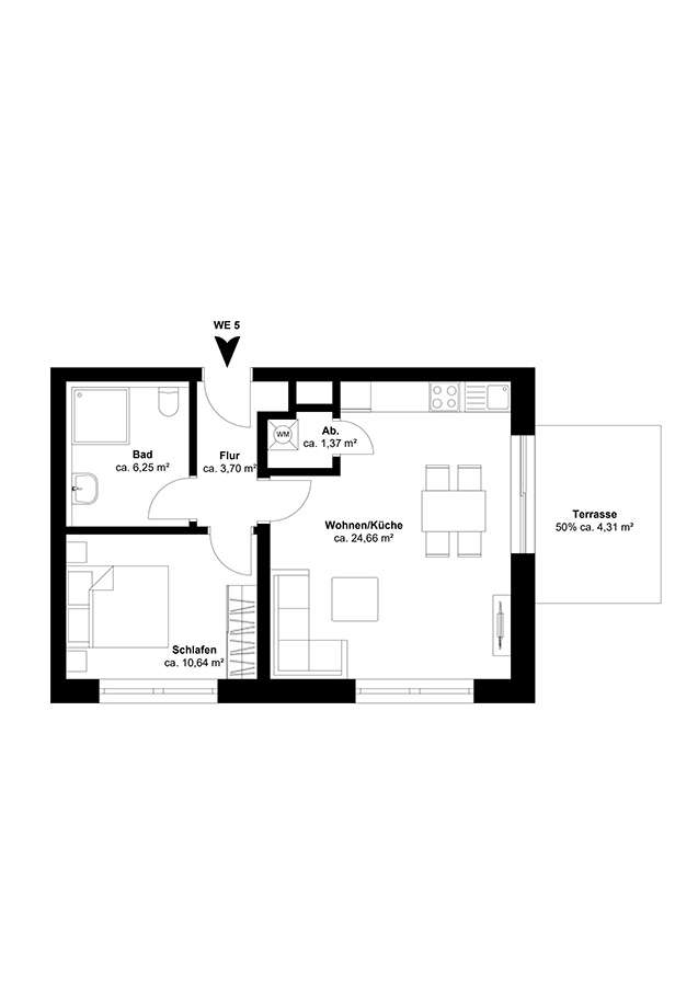 Grundriss Wohnung 1