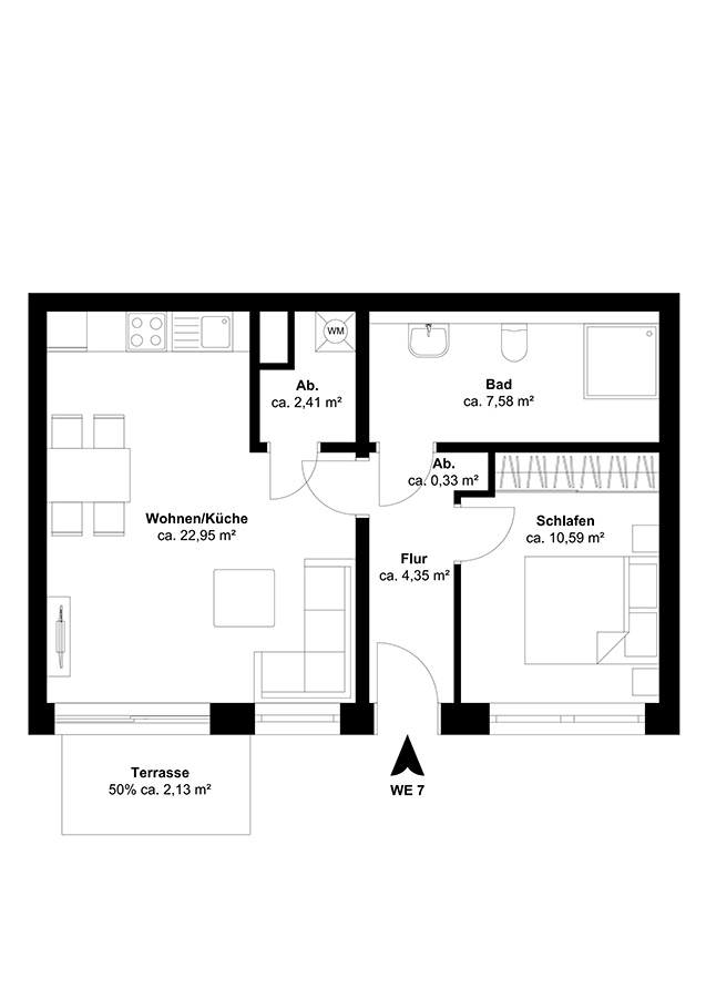 Grundriss Wohnung 1