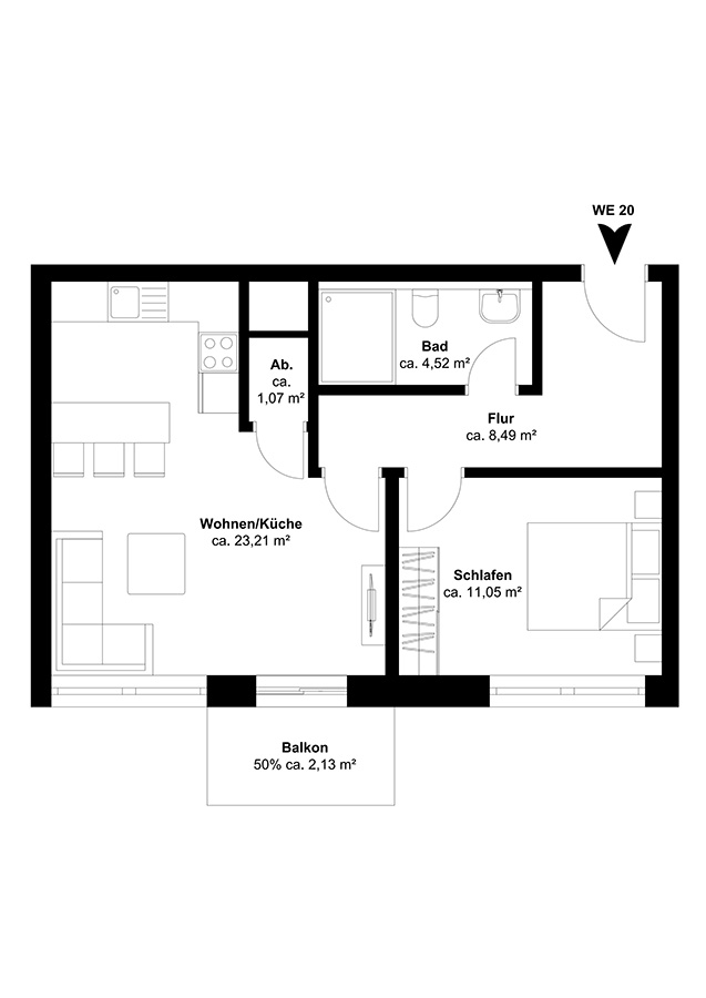 Grundriss Wohnung 1