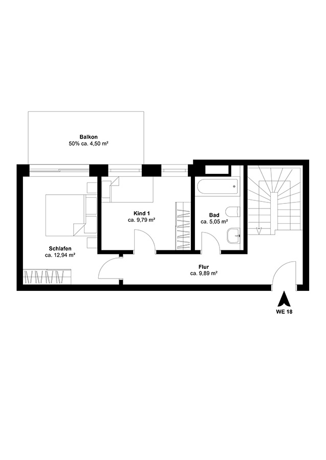 Grundriss Wohnung 1