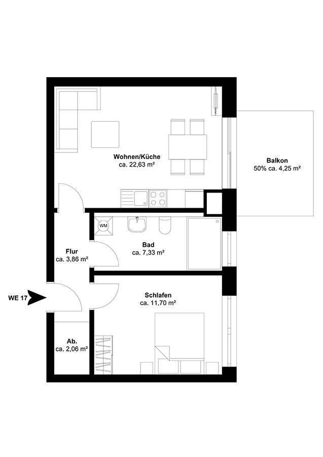 Grundriss Wohnung 1